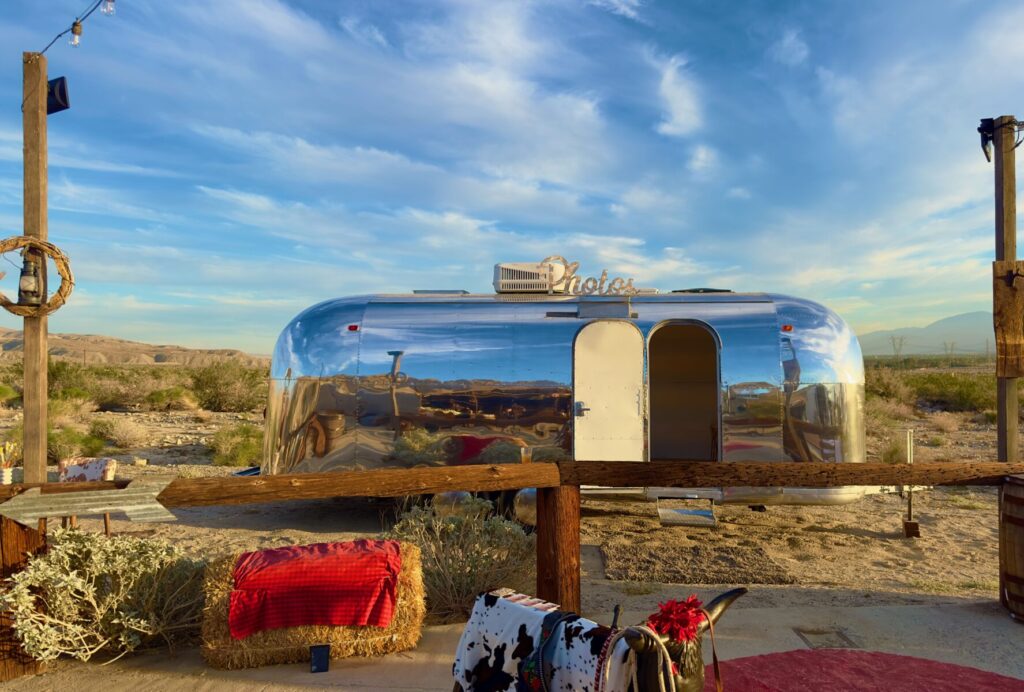 Coachella Party Airstream at covered Wagons